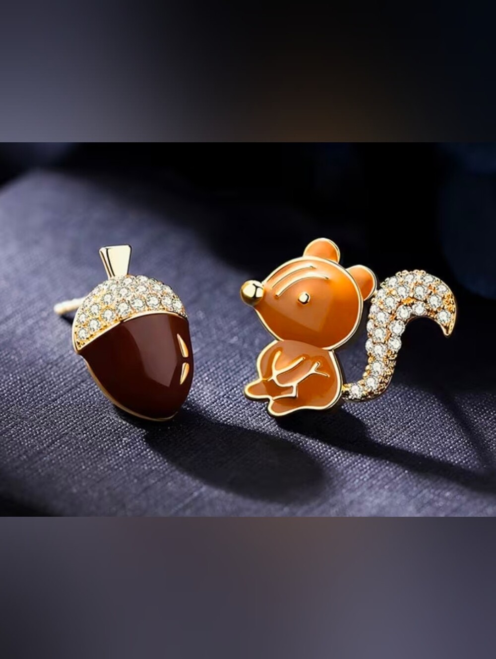 $8 Each Or Bundle 5/$20 Gold-Tone Orange Squirrel and Acorn Stud Fall Earrings